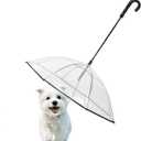 PETLESO Dog Umbrella for Small Breeds - Adjustable Self-Assembly Waterproof Clear Pet Umbrella with Rain Protection for Walking