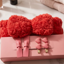 Bow Headband and Clips Set, Pink Heart, Pack of 3 