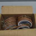 Oqqlin 12 Pcs Embroidery Hoop, 3 Inch Round Small Embroidery Hoops Rubber Imitation Wood Cross Stitch Hoop Cross Stitch Hoops Ring for Sewing, DIY, Craft, Hanging Ornaments