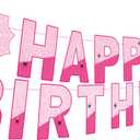 Ghost Spider Web Birthday Party Banner, Pink Spider Banner Flags Pre-strung Spider Web Birthday Flags Sign Party Supplies (pink)