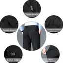 Mylldey Men's Regular Fit Dress Pants Casual Business Flat Front Mens Wrinkle Free Comfort Stretch Pants (Black), 
