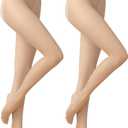 2 Pairs Women's Sheer Tights, 1D Ultra Thin Soft Nylon Regular Panty Multicolour High Sheer Anti-slid Pantyhose (Dark Skin Color)