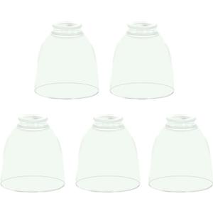 5 Pack Clear Glass Shade Replacements, Ceiling Fan Light Covers Glass Globes Lampshades for Chandelier, 4.92"High, 4.72"Diameter, 1.65 "Fitter, High Transmittance Bell Shaped Glass Shades