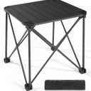 Tesouro Folding Camping Square Table with Carry Bag, Lightweight Aluminum Square Table for Outdoor, Camping, Picnic, Backyards, BBQ (Black-Small)