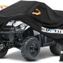ATV Cover, Waterproof for Polaris Sportsman Yamaha Grizzly Honda FourTrax Kawasaki KFX Wheel Car with Air Vents Reflective Strips and Buckle Straps Length up to 83 inches