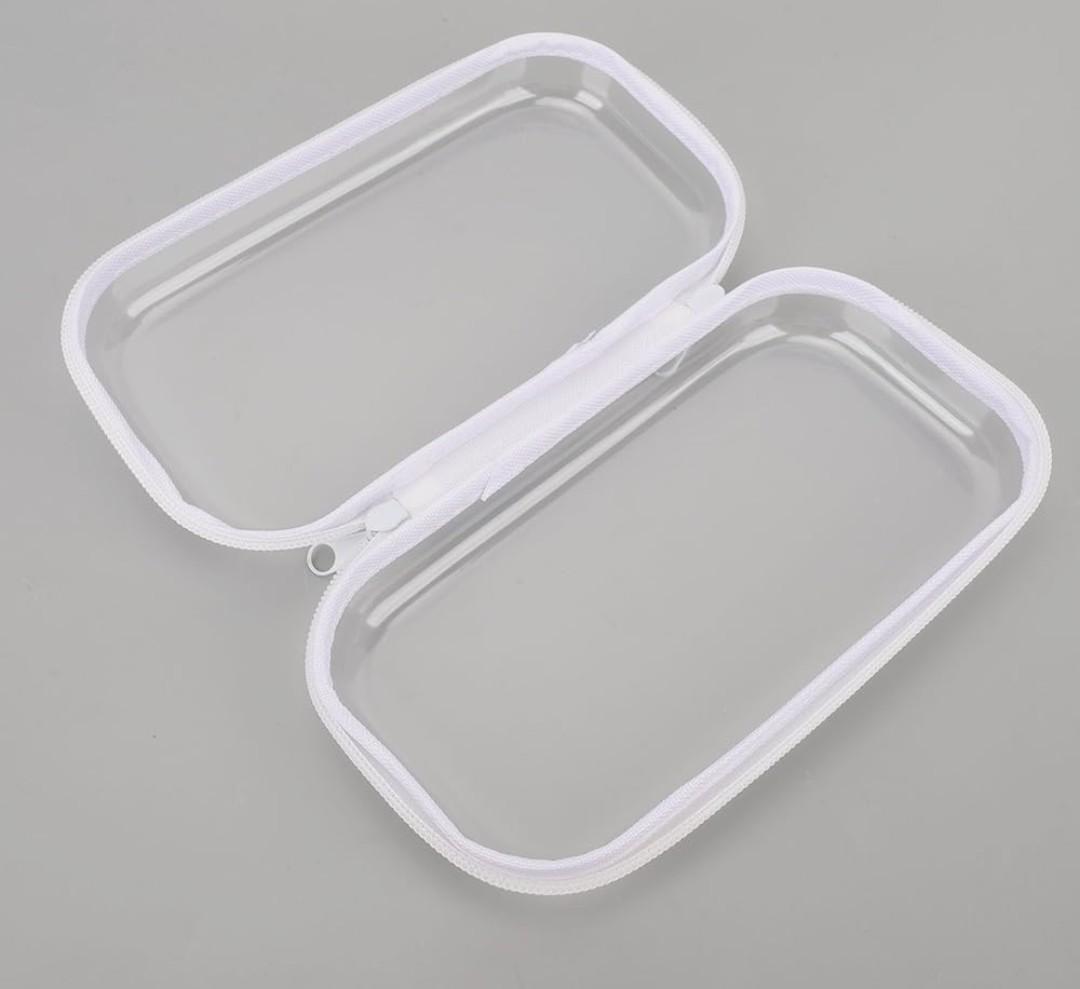 4 Pack Makeup Cosmetic Bag, Clear Hard Shell Zipper Case Secure Zipper Closure, Stackable Versatile Storage Containers Organizer Bin for Organizing Cosmetics, Toys, Chargers