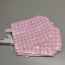 Sweetude 16 Pcs Pink White Checkered Gift Bags with Handles Gingham Pink and White Party Favors Non-Woven Reusable Tote for Women Wedding Birthday Baby Shower Mother's Day Party Decorations