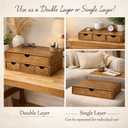 Wooden Pod Holder Drawers Double Layer Coffee Storage Box Pod Tea Organizer Detachable Wood 3 Drawers Design for Machine Stand Home Kitchen Countertop Large Capacity