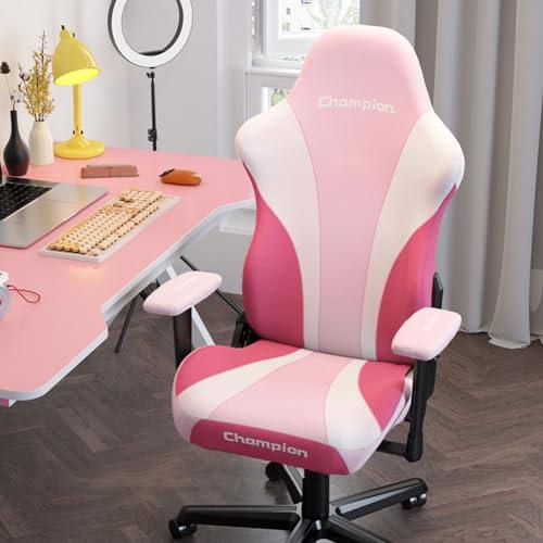 suweisua Chair Slipcovers Pink for Game Chair, Chair Seat Protector, Arms Cover Attached, Chair Cover for Girls Women' Gaming Chair, Slip-Cover Only, Game Chair is Not Included, (Light Pink)