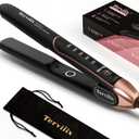 Terviiix Non-Snagging Ceramic Flat Iron Hair Straightener 1 inch, Plancha De Cabello,3X Less Damage Hair Straightener and Curler, 15s Fast Heating, 5 Adjustable Heats, Max 450F