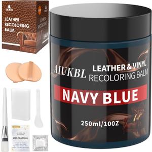 Leather Recoloring Balm, Leather Color Restorer, Leather Restorer for Couches, Leather Scratch Remover, Leather Scratch Repair, Leather Repair Kit for Furniture, Leather Dye (Navy Blue)