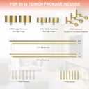 Double Curtain Rods with Aluminum End Cap and Full Surround Brackets,1-Inches Front and 5/8 Inches Back Adjustable between from 36 to 72 Inches (3-6 Feet),Brass Double Window Drapery Rod for