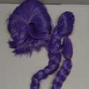 morvally 33.5 Inches Purple Long Braided Ponytail Wig - Anime Cosplay Wigs for Halloween Costume Party (Purple)