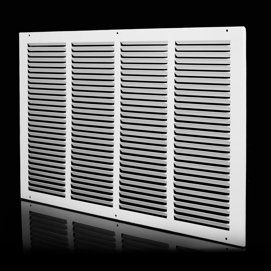 24x14 Return Air Grille (Duct Opening Size), Air Return Vent Cover, AC Vent Cover, Cold Air Return Vent Cover, Flat Return Air Grilles, Outer Dimensions:25.75"W x 15.75"H (24"W x 14"H, Duct Opening)