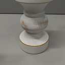 CedarLux Rustic Pillar Candle Holder, 6 Inch White Wooden Candlestick Holders, Farmhouse Candle Stands for Pillar Candle,Decorative Wood Candlestick Holders for Living Room, Table Centerpiece
