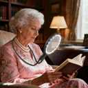 Hands-Free Neckband Magnifier & Magnifying Glass with Light for Seniors  Rechargeable 5X/10X Large 5.3" Lens for Close Work, Reading, Sewing, Cross-Stitching, Crafts