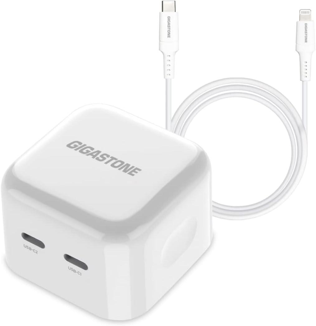 Gigastone iPhone Charger Fast ChargingApple MFi Certified, 35W USB C Charger + 5FT USB-C to Lightning Cable, Fast Charger iPhone 15/15 Ultra /14/14 Pro / 14 Pro Max/iPad/iPad mini/iPad Pro
