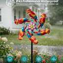44" Parrot Garden Wind Spinners - Metal Outdoor Stakes Kinetic Wind Spinner Windmills Decor, Wind Sculpture Yard Art Decorations for Patio, Lawn & Garden