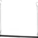 INFLATION Closet Rod With Hangers Adjustable Width (1550 Inch) Tension for Hanging Clothes Rack, 35 Inch Height, Elegant Black Hanging Closet Organizer for Women, Men and Kids