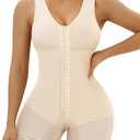 SHAPERX Shapewear for Women Tummy Control Post Surgery Full Body Shaper Butt Lifter with Zipper Crotch, XL