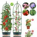 Trellis for Climbing Plants Outdoor, 6FT Garden Obelisk Rustproof PE Coated Metal Potted Plant Climbing Support, Thickened Tube Plant Tower Trellis for Clematis Vine Support Indoor (1 Pack)