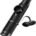 Kazoo - Professional Metal Musical Instrument with 5 Extra Membranes, Adjustable Tone for Guitar, Ukulele, Piano & Singing, Durable Brass, Portable for Adults (Black)