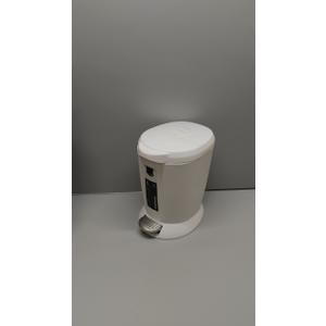 simplehuman 6 Liter / 1.6 Gallon Semi-Round Bathroom Step Trash Can, White Steel