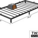 IDEALHOUSE 6 Inch Twin Bed Frames with Under Bed Storage, Heavy Duty Mattress Foundation, Easy Assembly, No Box Spring Needed,75.2" Dx39 Wx6 H Platform Bed for Bedroom, Apartment, Black, Metal
