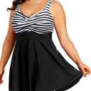 Tempt Me Women's Plus Size Swim Dress - One Piece Swimsuits Tummy Control Bathing Suit Swimwear 2025, 16W