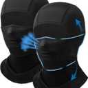 Balaclava Face Mask with Movable Deisgn for Men Women Summer Cooling Shiesty Mask Sun UV Protection-Motorcycle Ski Outdoor (Black+black)