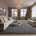 Zentavio Area Rugs for Living Room Grey Rugs for Bedroom Large Big 9x12 Carpet Fluffy Furry Soft Shag Aesthetic Plush High Pile Gray Rug for Nursery Kids Room Dorm