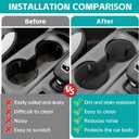 Cup Holder Organizer Compatible with 2024 2025 Ford Ranger Raptor Lariat XL XLT Accessories, Noise-Free Water & Dust Proof Silicone Insert Console Drink Holder for 24-25 Ranger Accessories