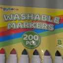Aigybobo 200 Count Washable Markers Bulk, 8 Assorted Colors, Broad Line Conical Tip Coloring Marker for Kids, Markers Bulk Pack for Classroom, School Art Supplies & Back to School Supplies