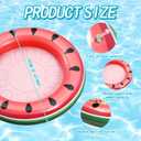 Hungdao 2 Pack Inflatable Ice Serving Bar Cooler Watermelon Inflatable Ice Buffet Salad Serving Tray Floating Food Drink Pool Container Holder for Parties Summer BBQ Picnic Indoor Outdoor Beach