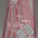 Lomiluskr Wired Ergonomic Keyboard with PU Wrist Rest, Carpal Tunnel Keyboard, Colorful Split Ergo Design, Comfortable Natural Typing, Compatible with PC/Laptop (Pink)