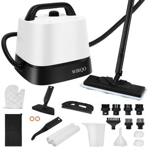 Steam Cleaner with 24-Piece Attachments, Multipurpose Steamer Mop for Home, Floor, Car, Grout, Tile, Furniture, Carpet, Couch, Window, Wall, Upholstery, Oven Grease, Canister, 1.5L Tank