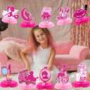 Pink Girls Table Decorations for Party - Hot Pink Princess Party Honeycomb Centerpieces Bachelorette Birthday Party Decorations Girls Doll Theme Party Decor