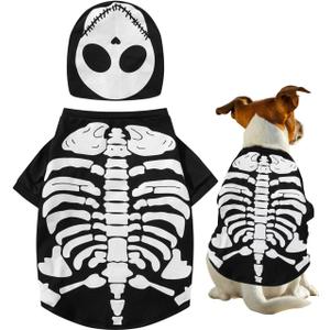 Halloween Skeleton Costumes for Pets Dogs (X-Large) (Black)
