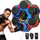 Music Boxing Machine, Smart Bluetooth Boxing Machine with Gloves, Wall Mounted Music Punching Trainer for Kids Adult, LED Electronic Boxing Workout Target with 9 Modes & 9 Speeds, Colorful