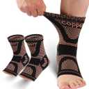 Copper Ankle Brace, Copper Infused Ankle Support Compression Sleeve for Women & Men, for Foot Pain Relief, Plantar Fasciitis, Sprained Ankle, Achilles Tendonitis,Recovery, for daytime or Night Use(XL)