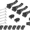 Universal Replacement Parts Set for Hard Tri-Fold Tonneau Cover with Front Clamp, 6 PCS T-Bolts, Rear Clamp, Front Clamp, Medium, Black