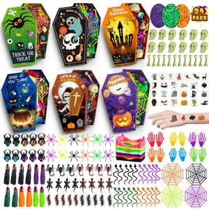 SpringFlower 269Pcs Halloween Party Favors Bulk, Halloween Party Supplies, Goodie Bags Stuffers, Halloween-Themed Toys for Trick or Treat Classroom Prizes Gifts for Kids