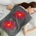 Bedsure Back Heating Pad for Neck and Shoulders, Weighted Heated Pad with Vibration, FSA Eligible Items, Birthday Gifts for Women Men Mom Men, Auto Shut Off, 6.3lbs 20" x 24" Dark Grey