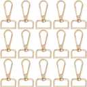 1 Box 16Pcs Swivel Clasp Hooks with D Ring Lobster Claw Clasps 1 Inch Bulk Gold Alloy Metal Large Shiny Push Gate Trigger Snap Hook Clips for Keychain Straps DIY Crafts Purse Handbag Making