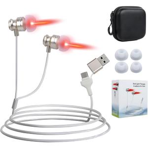Red Light Therapy for Ears, 650nm LED Plug-in Ear Care Device, Portable USB/Type-C Dual-Power Red Light Therapy with Travel Storage Box, Gentle at-Home Ear Health Support