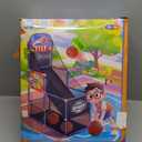 EagleStone 2-in-1 Kids Arcade Basketball Hoop with Dart Board,4 Balls Adjustable Height Basketball Toy Indoor Outdoor Carnival Games Gift for Boys Girls Toddlers Ages 3-6 Years Old,Pump Included (Red)