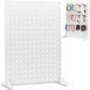 Pegboard Display Stand for Craft Shows & Fairs - Metal Store Display for Selling Accessories, Earring, Jewelry, Pin Display Stands for Retail Stores, Vendors & Events - 17" x 13 Designer White