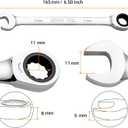 2 x Jetech 11mm Ratcheting Combination Wrench, Industrial Grade Gear Wrench with 12-Point 72-Tooth Ratchet, Forged and Heat-Treated Cr-V Steel, Metric