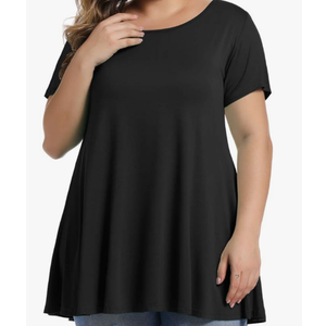 Philosophy Womens Short Sleeve Casual Loose Fit Flare Swing Tunic Tops Basic T-Shirt Plus Size XL