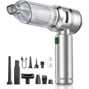 Car Vacuum Type-C Charge,Handheld Vacuum for Home, Office(Light Silver)